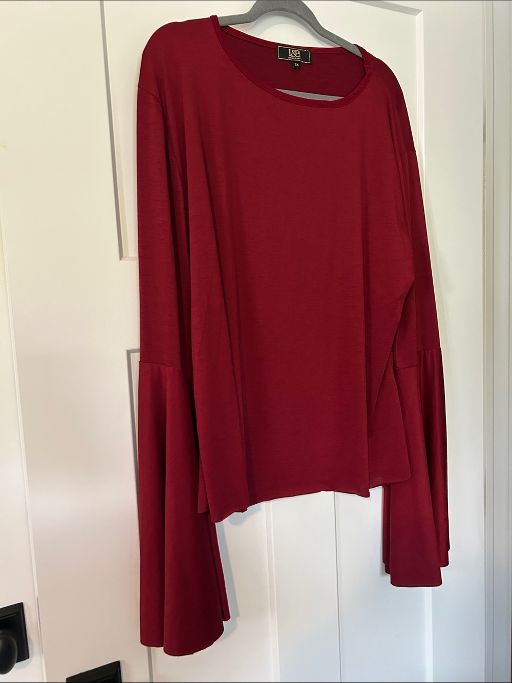 Lucky & Blessed top with flair long sleeves size 2X scoop neck fall color